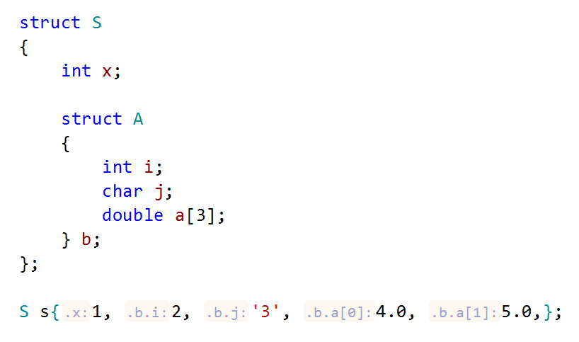 ReSharper C++: parameter name hints in aggregate initialization