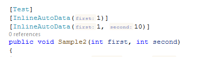 ReSharper: Inlay hints for NUnit InlineAutoData attribute