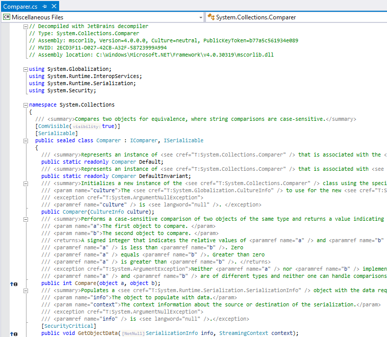 ReSharper: Metadata view of a library symbol