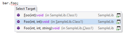 Choosing the target for quick documentation