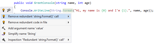 Redundant call to string formatting method