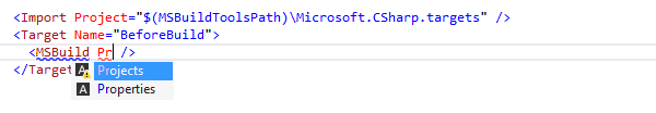 ReSharper: Code completion in MSBuild