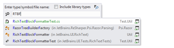 ReSharper: CamelHumps in search ReSharper: CamelHumps in search