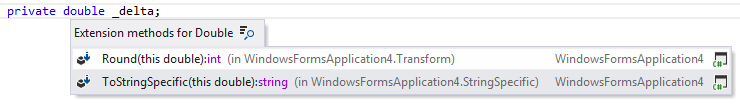 Navigating to type's extension methods