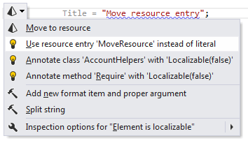 ReSharper: A quick-fix to replace a string literal with an existing resource entry