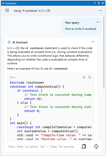 ReSharper: Asking AI Assistant programming-related questions