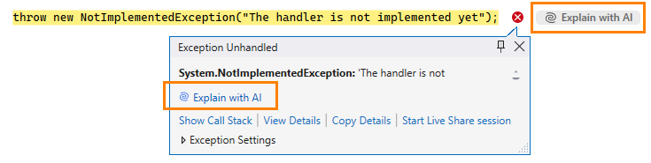 ReSharper: Use AI Assistant to explain exceptions