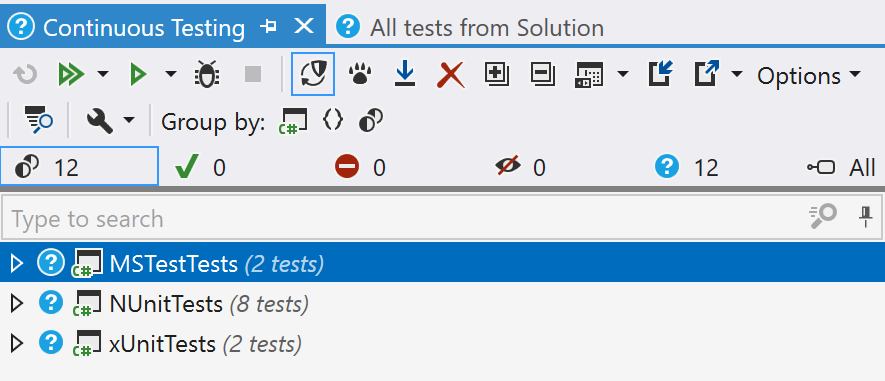 dotCover: Continuous Testing Session