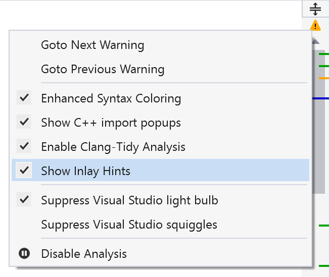 ReSharper; switching parameter name hints from the status indicator