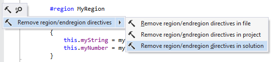 Removing region/endregion directives in the whole solution