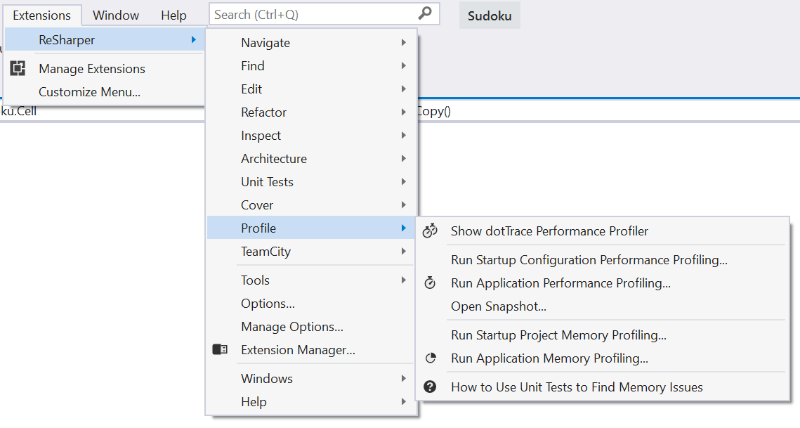 Run profiling in Visual Studio with ReSharper