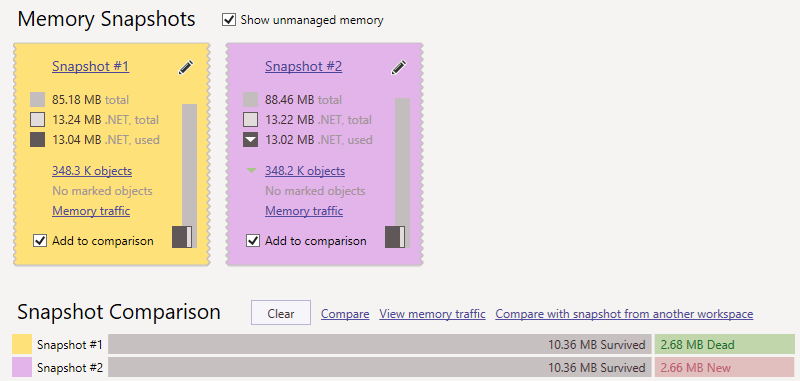 T2 Snapshot Comparison Area