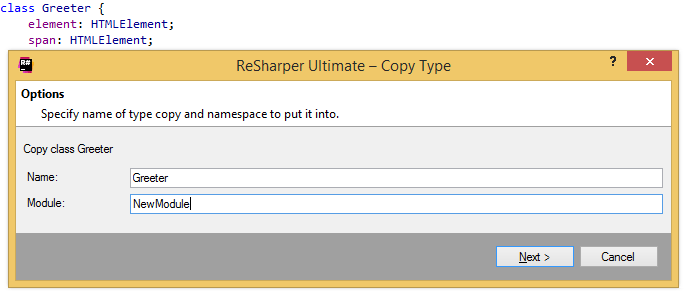 Copy Type refactoring in TypeScript