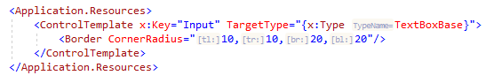 ReSharper: Inlay hints in XAML for CornerRadius arguments