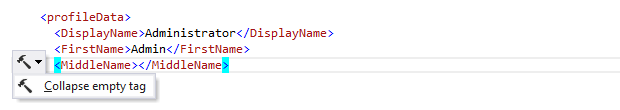 ReSharper: 'Collapse empty tag' context action in XML ReSharper: 'Collapse empty tag' context action in XML