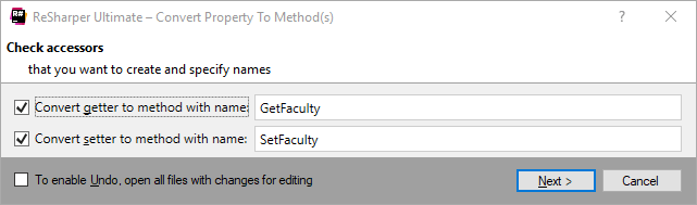 Converting a property to methods with a ReSharper's refactoring Converting a property to methods with a ReSharper's refactoring