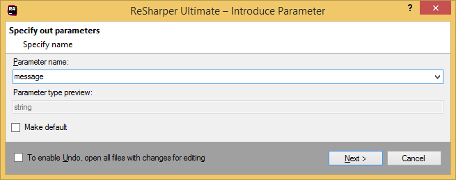 ReSharper: 'Introduce Parameter' refactoring ReSharper: 'Introduce Parameter' refactoring