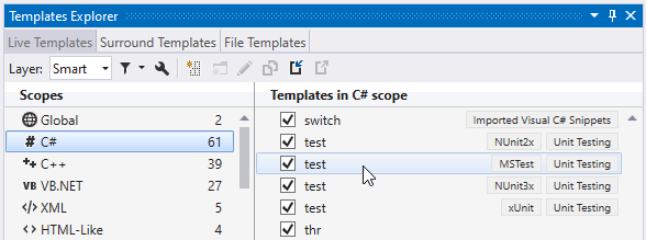 ReSharper: Live templates for unit test methods ReSharper: Live templates for unit test methods