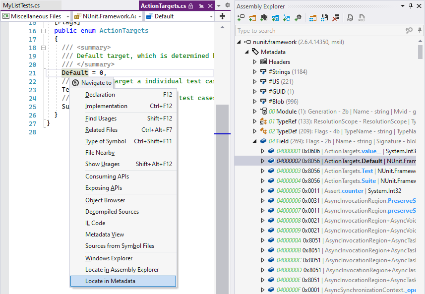 Exploring assembly metadata with ReSharper Exploring assembly metadata with ReSharper