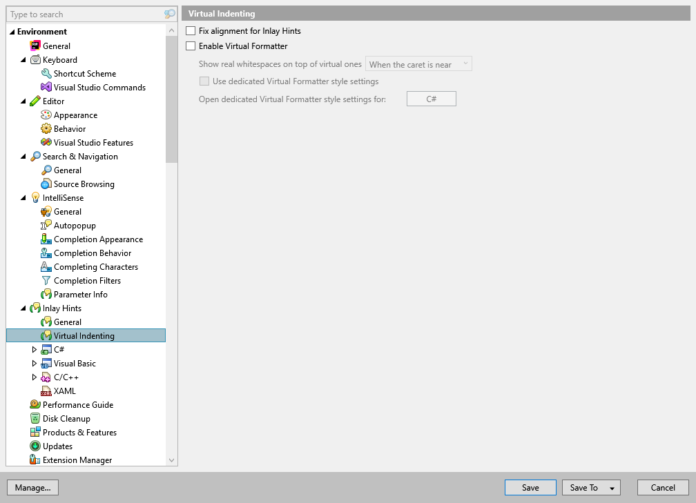 ReSharper options: Environment | Inlay Hints | Virtual Indenting