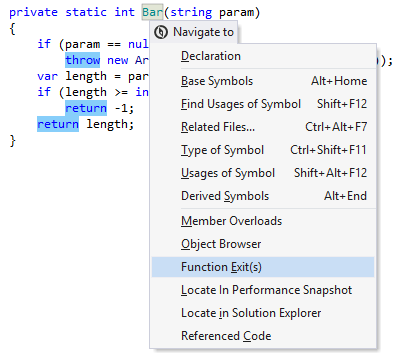 导航到函数出口