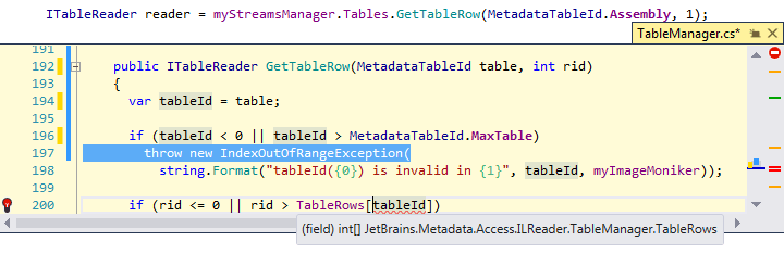 在 Peek Definition 视图中进行代码检查