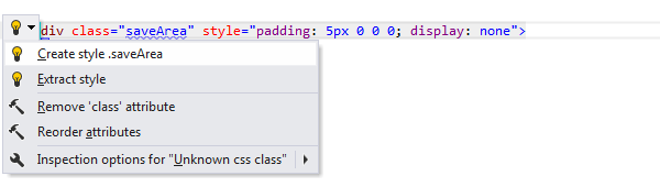 ReSharper：CSS 中的提取样式快速修复