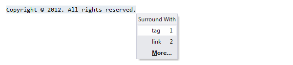 ReSharper：HTML 中的环绕模板