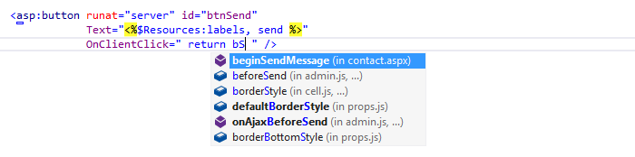 ReSharper：ASP.NET 中的代码补全