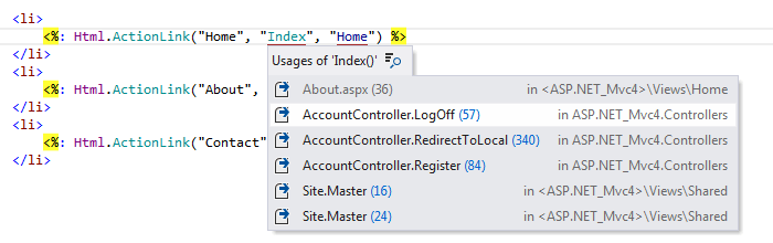 ReSharper：ASP.NET 中的导航和搜索