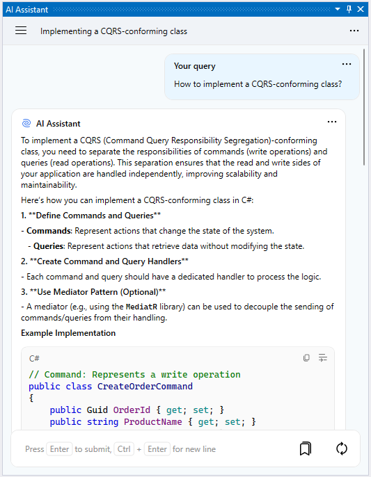ReSharper：向 AI 助手询问与编程相关的问题