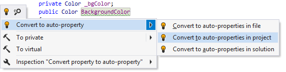 使用自动属性快速修复