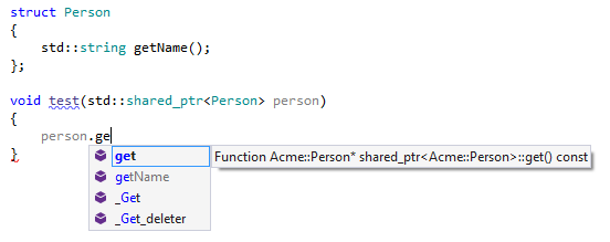在补全中将点替换为箭头