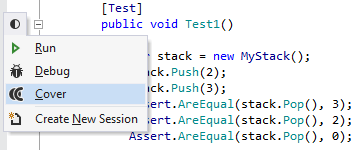 dotCover：在编辑器中识别单元测试
