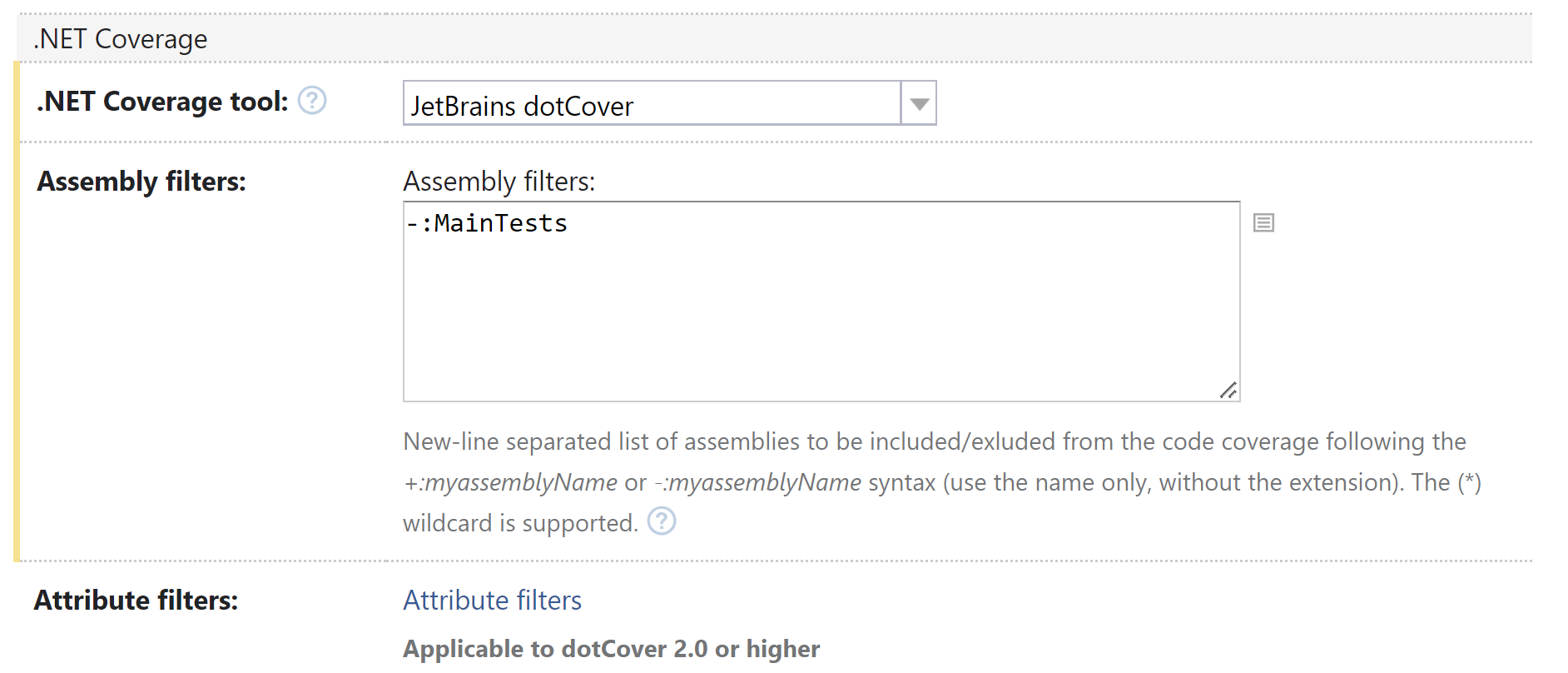 TeamCity 构建步骤:覆盖率 TeamCity 构建步骤:覆盖率