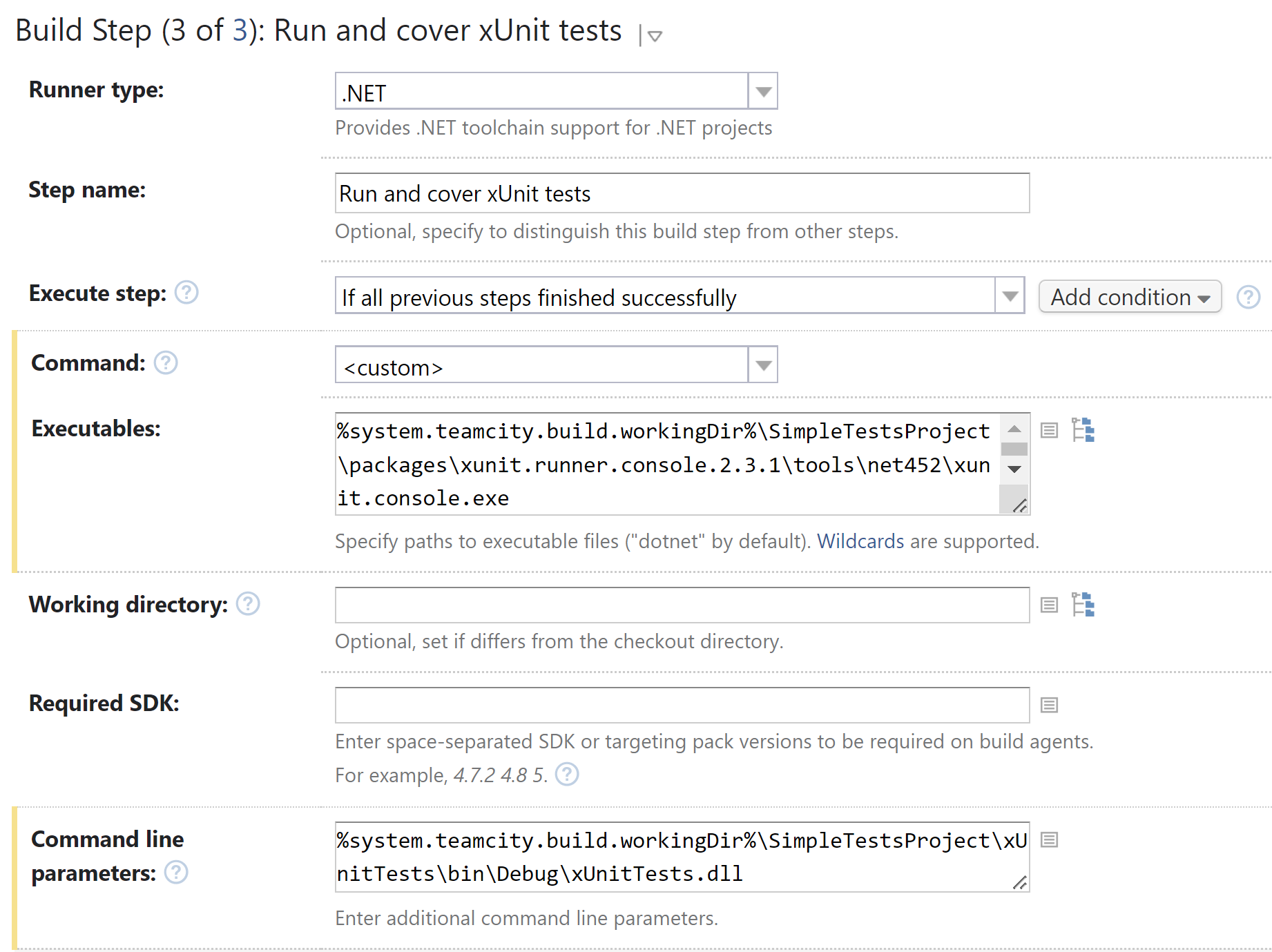 TeamCity 构建步骤。 运行并覆盖 TeamCity 构建步骤。 运行并覆盖