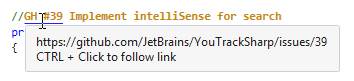 ReSharper。 从注释中链接到 GitHub 问题的待办事项 ReSharper。 从注释中链接到 GitHub 问题的待办事项