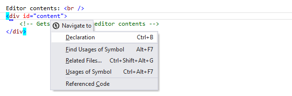 ReSharper: 'Navigate To' in HTML ReSharper: 'Navigate To' in HTML
