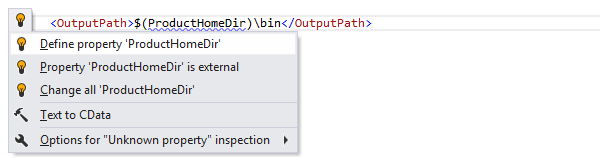 ReSharper: 'Define property' quick-fix in MSBuild ReSharper: 'Define property' quick-fix in MSBuild