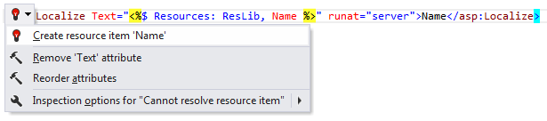 ReSharper: Create resource item quick-fix ReSharper: Create resource item quick-fix