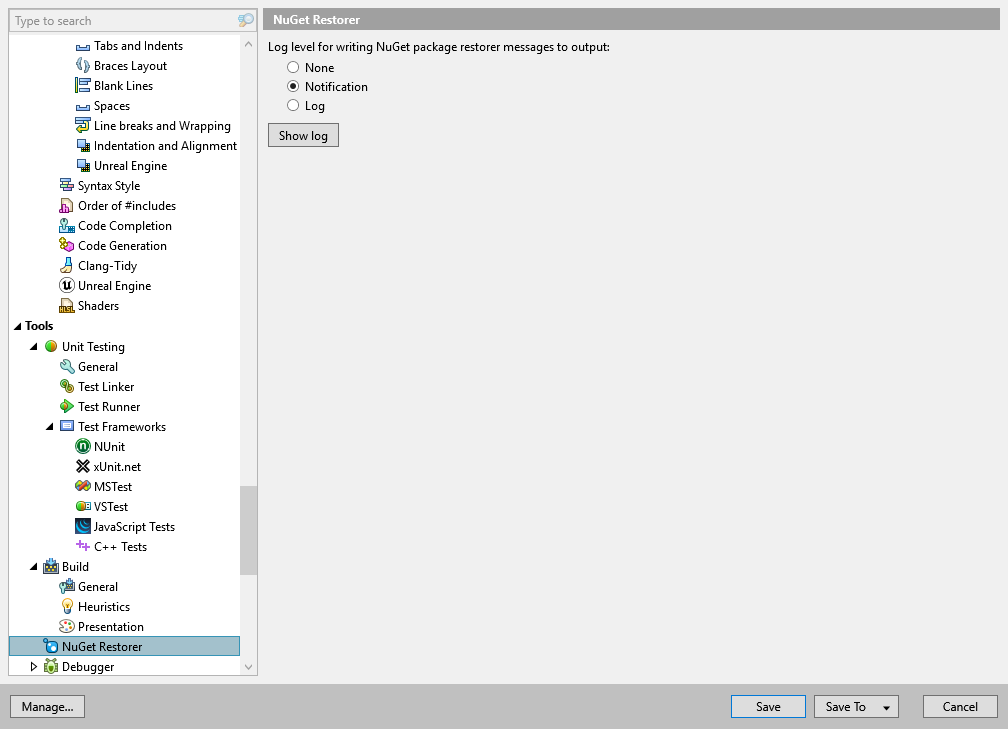ReSharper options: Tools | Build | NuGet Restorer ReSharper options: Tools | Build | NuGet Restorer