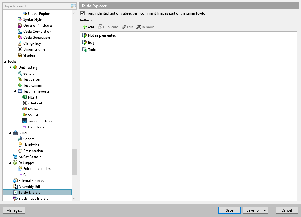 ReSharper options: Tools | To-do Explorer ReSharper options: Tools | To-do Explorer
