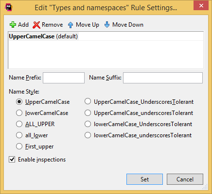 Changing the naming style preference Changing the naming style preference