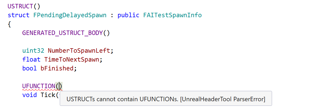 UnrealHeaderTool Error: USTRUCTs cannon contain UFUNCTIONs UnrealHeaderTool Error: USTRUCTs cannon contain UFUNCTIONs