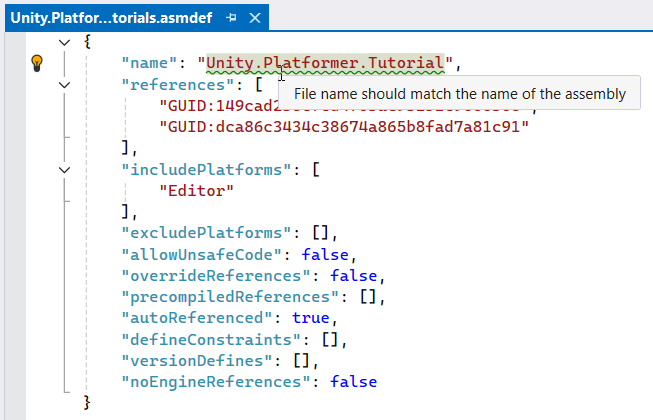 Unity asmdef files support Unity asmdef files support