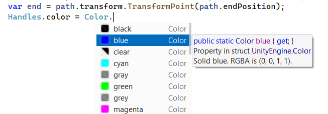 Color assistance in Unity code Color assistance in Unity code
