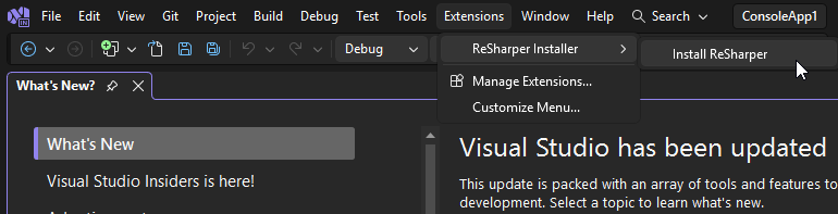 ReSharper: Upgrading to Visual Studio 2026