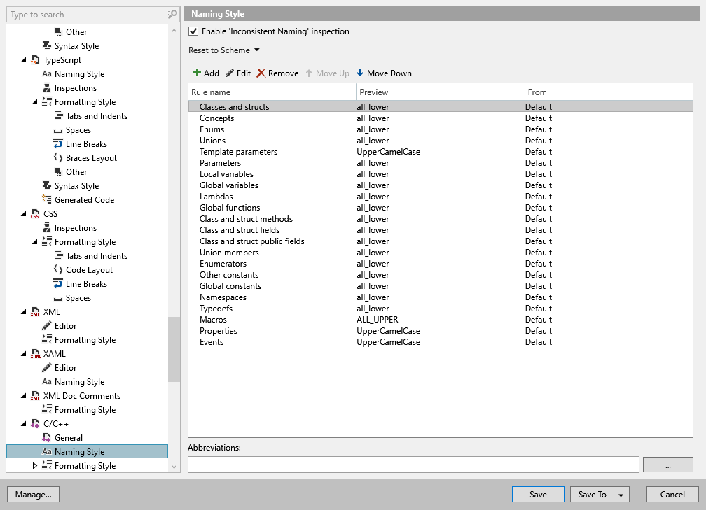ReSharper options: Code Editing | C++ | Casing ReSharper options: Code Editing | C++ | Casing