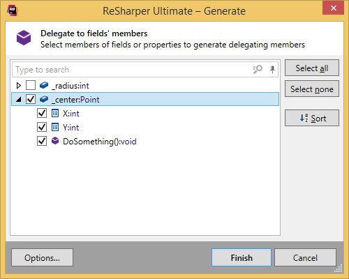 Generating delegating members with ReSharper Generating delegating members with ReSharper