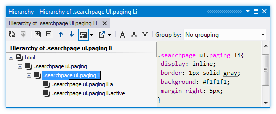 ReSharper: CSS hierarchy ReSharper: CSS hierarchy